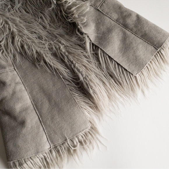 Malvin Hamburg Vest Faux Fur Long Hair Trim Grey Womens Size M - Picture 6 of 9